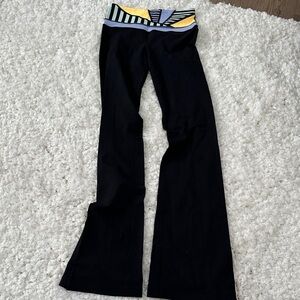 lululemon athletica Black Flare Jeans with Striped Waistband
